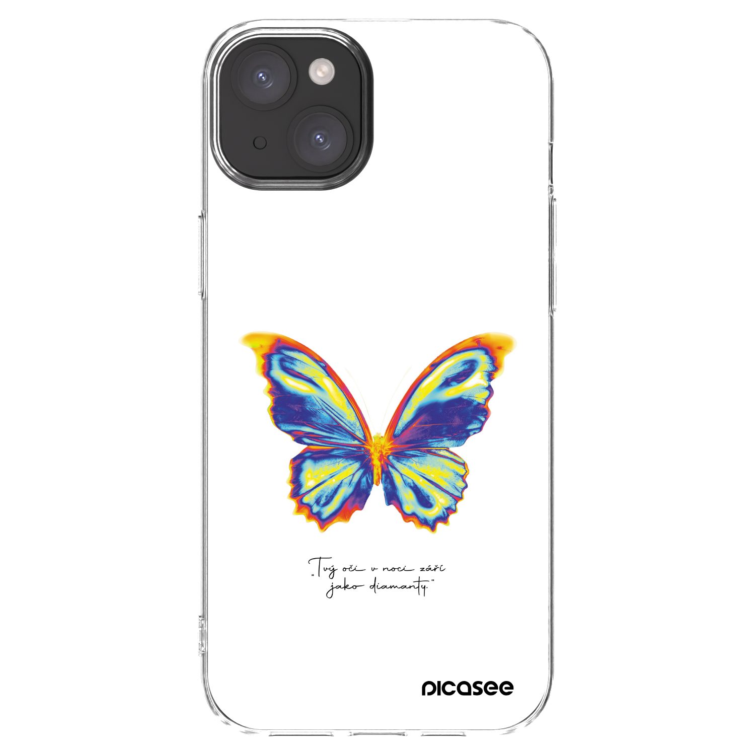 Picasee Apple iPhone 15 Plus Hülle - Transparentes Silikon - Diamanty White