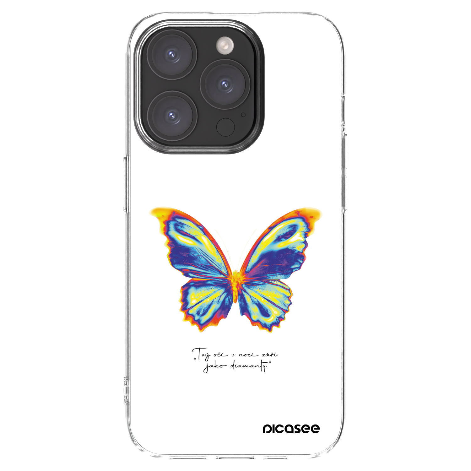 Picasee Apple iPhone 15 Pro Hülle - Transparentes Silikon - Diamanty White