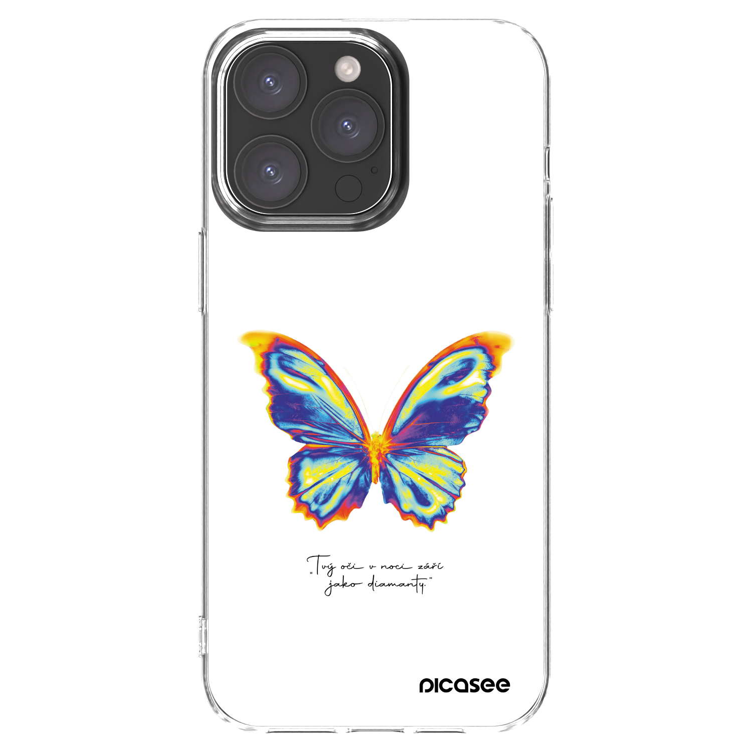 Picasee Apple iPhone 15 Pro Max Hülle - Transparentes Silikon - Diamanty White