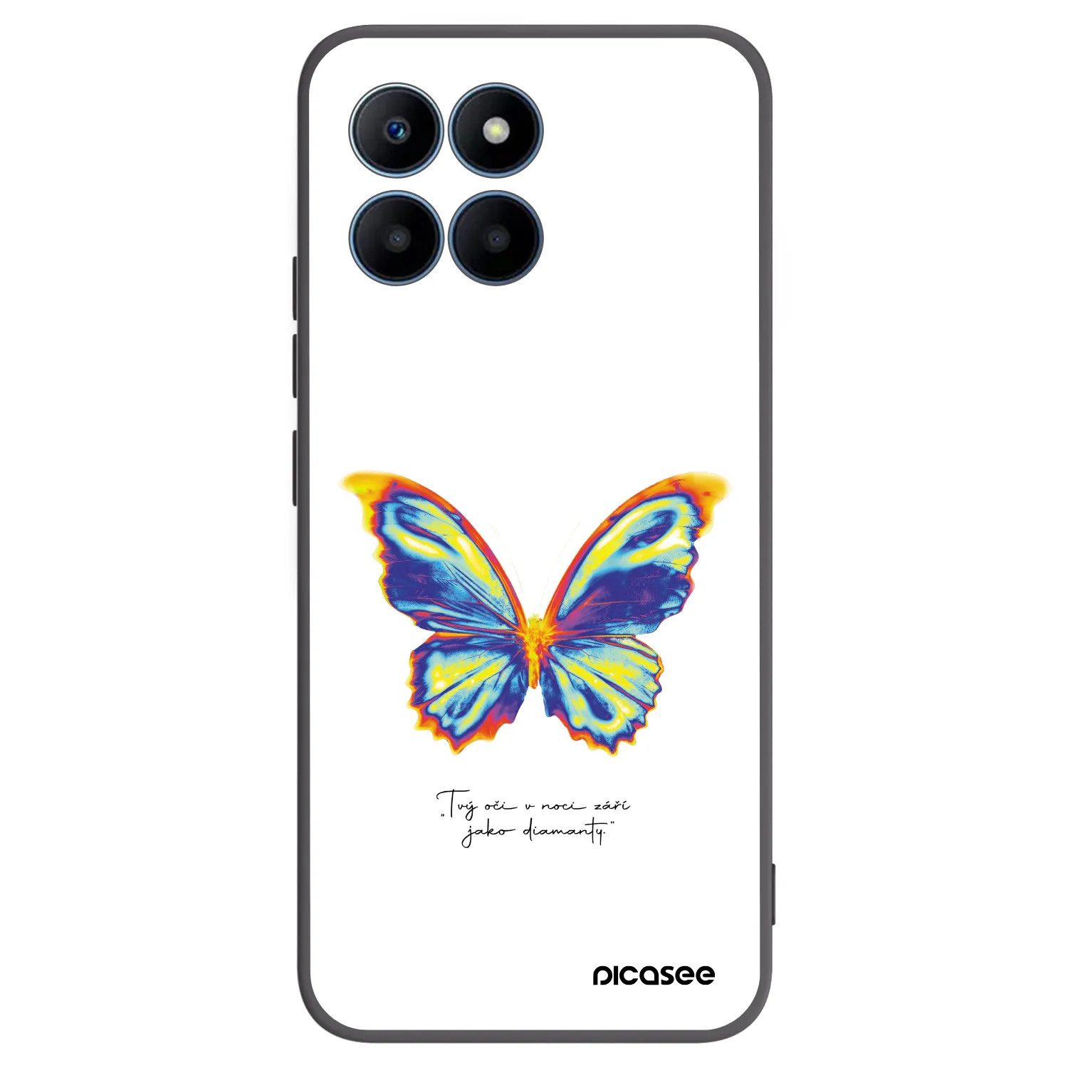 Picasee Honor 70 Lite Hülle - Schwarzes Silikon - Diamanty White
