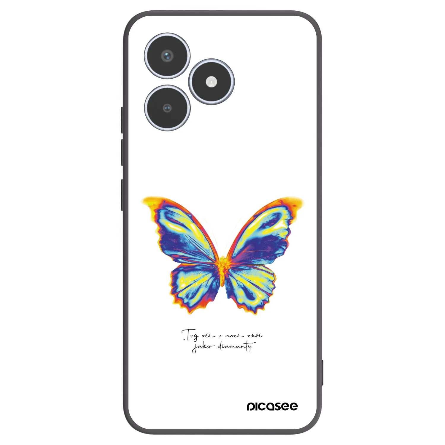 Picasee Realme C53 Hülle - Schwarzes Silikon - Diamanty White