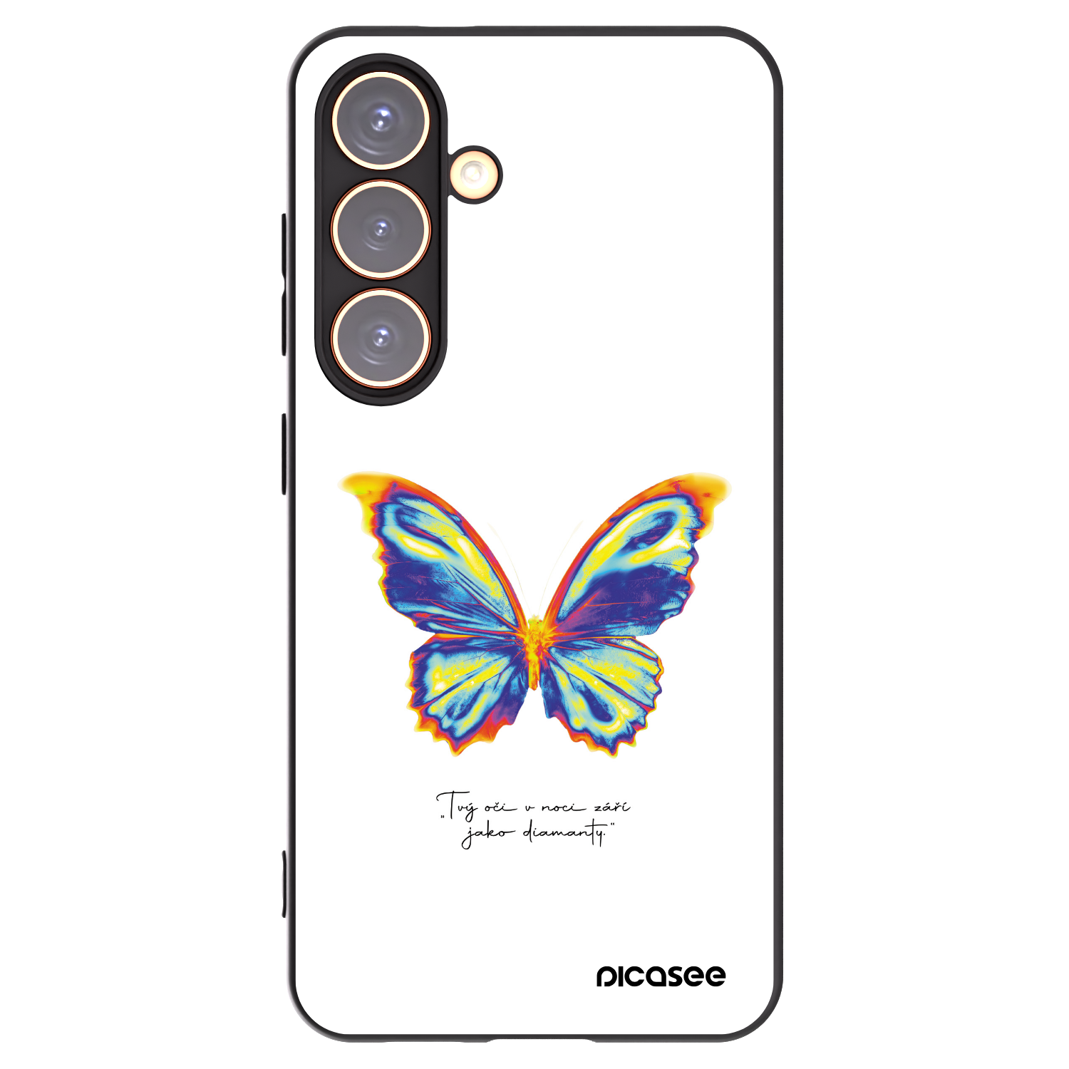 Picasee Samsung Galaxy S24 S921B 5G Hülle - Schwarzes Silikon - Diamanty White