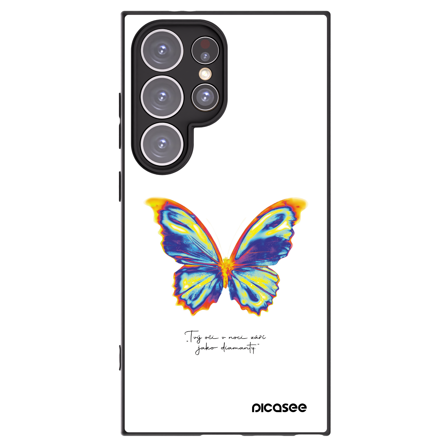 Picasee Samsung Galaxy S24 Ultra S928B 5G Hülle - Schwarzes Silikon - Diamanty White