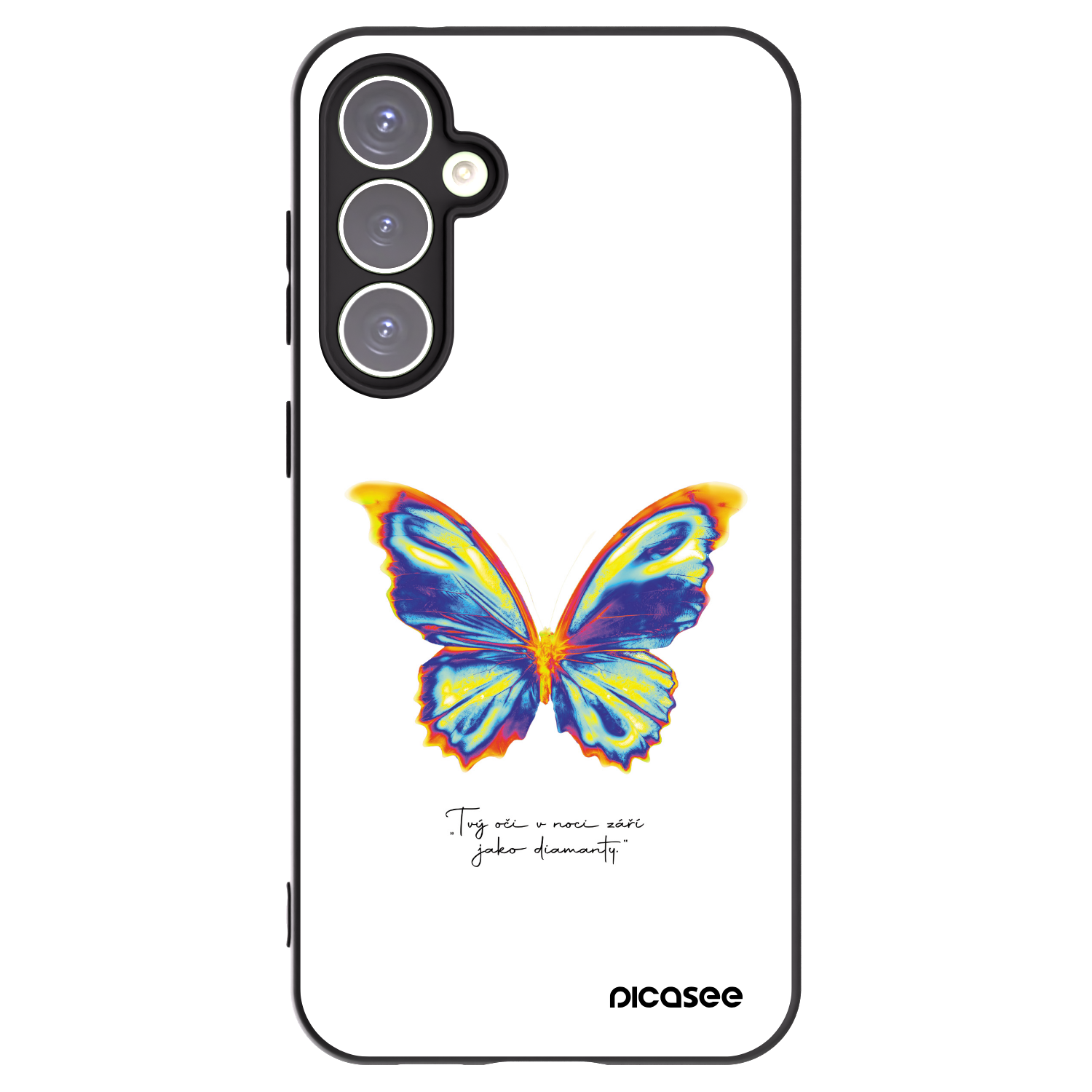Picasee Samsung Galaxy S23 FE S711B Hülle - Schwarzes Silikon - Diamanty White