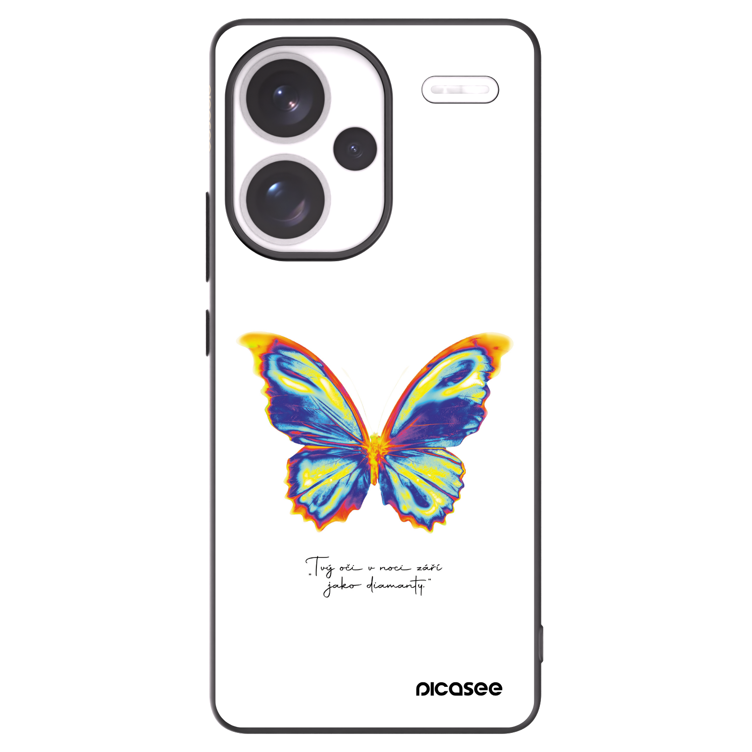 Picasee Xiaomi Redmi Note 13 Pro+ 5G Hülle - Schwarzes Silikon - Diamanty White