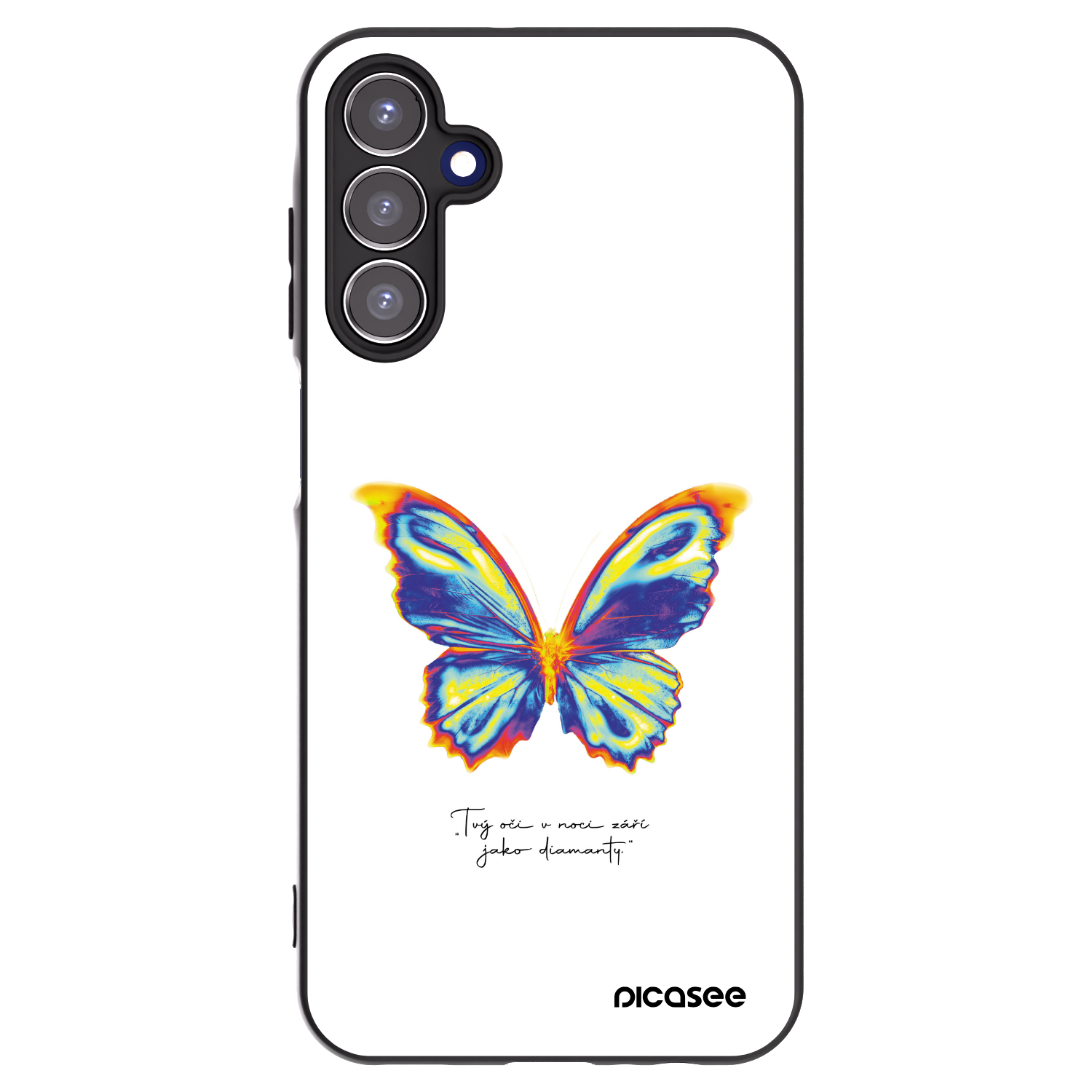 Picasee Samsung Galaxy A15 A156B 5G Hülle - Schwarzes Silikon - Diamanty White