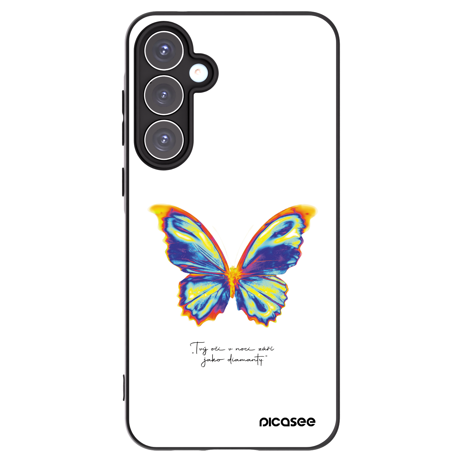Picasee Samsung Galaxy A55 5G A556B Hülle - Schwarzes Silikon - Diamanty White