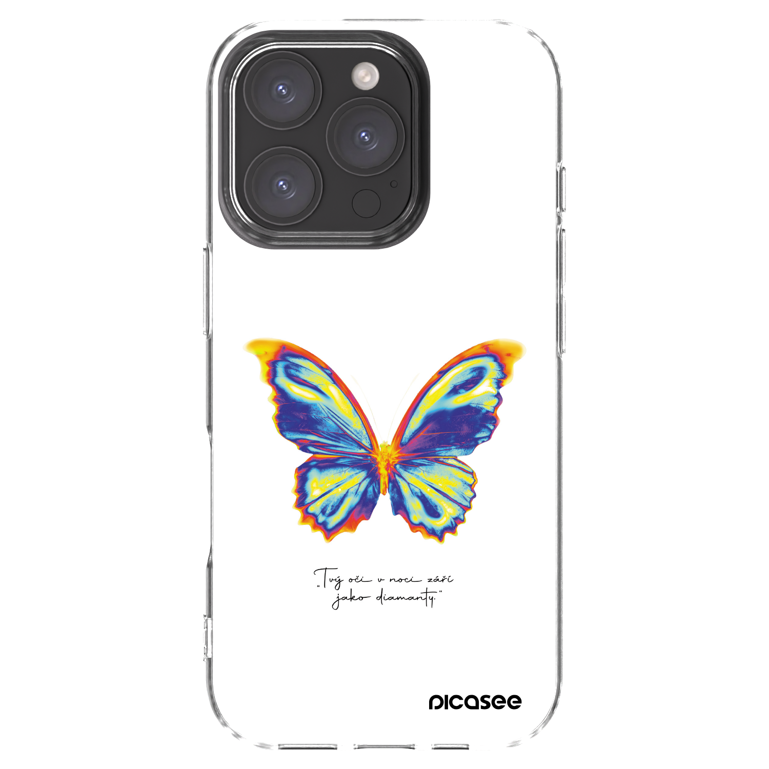 Picasee Apple iPhone 16 Pro Hülle - Transparentes Silikon - Diamanty White