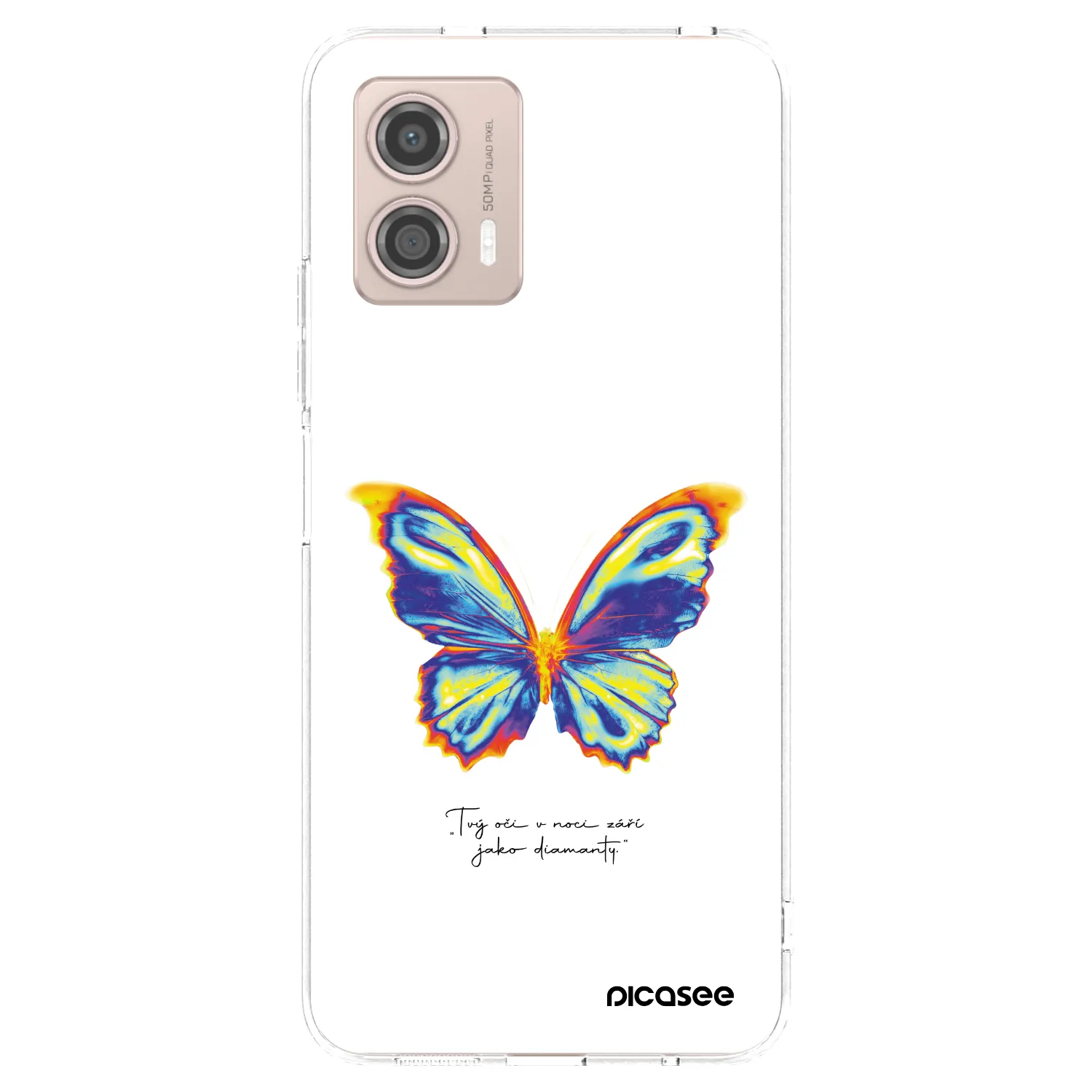 Picasee Motorola Moto G53 5G Hülle - Transparentes Silikon - Diamanty White