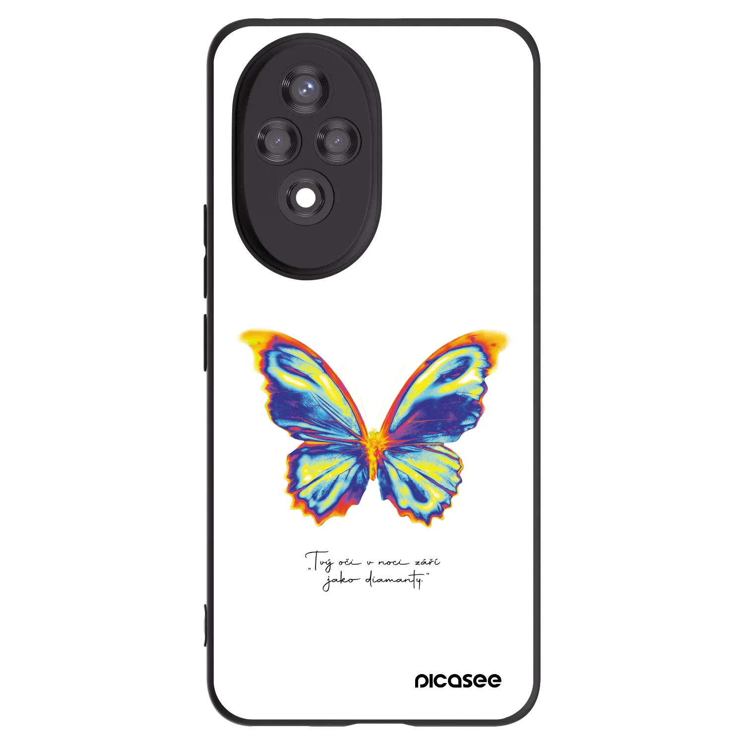 Picasee Honor 200 5G Hülle - Schwarzes Silikon - Diamanty White