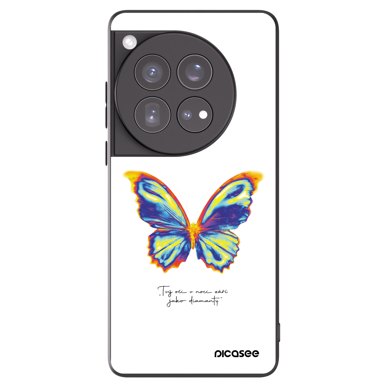 Picasee OnePlus 12 5G Hülle - Schwarzes Silikon - Diamanty White