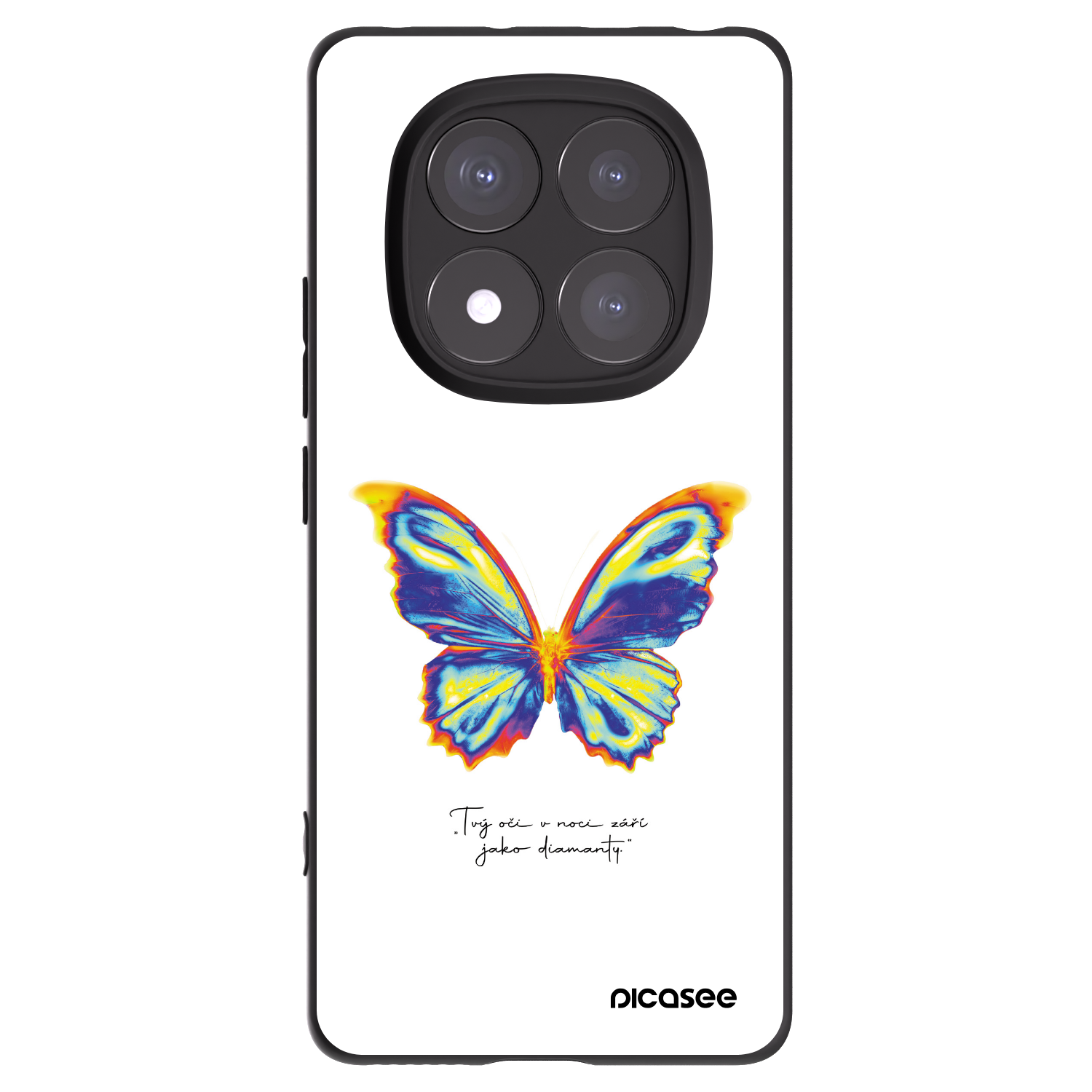 Picasee Xiaomi Redmi Note 14 Pro+ 5G Hülle - Schwarzes Silikon - Diamanty White