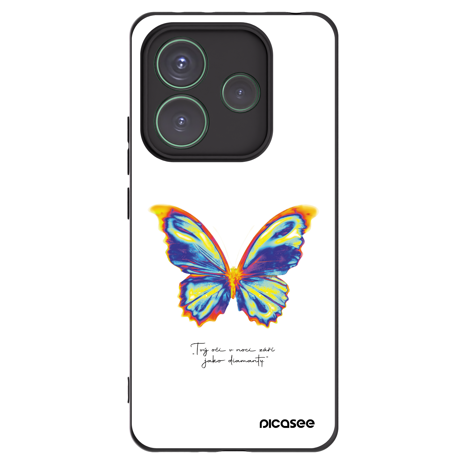 Picasee Xiaomi Redmi Note 14 5G Hülle - Schwarzes Silikon - Diamanty White