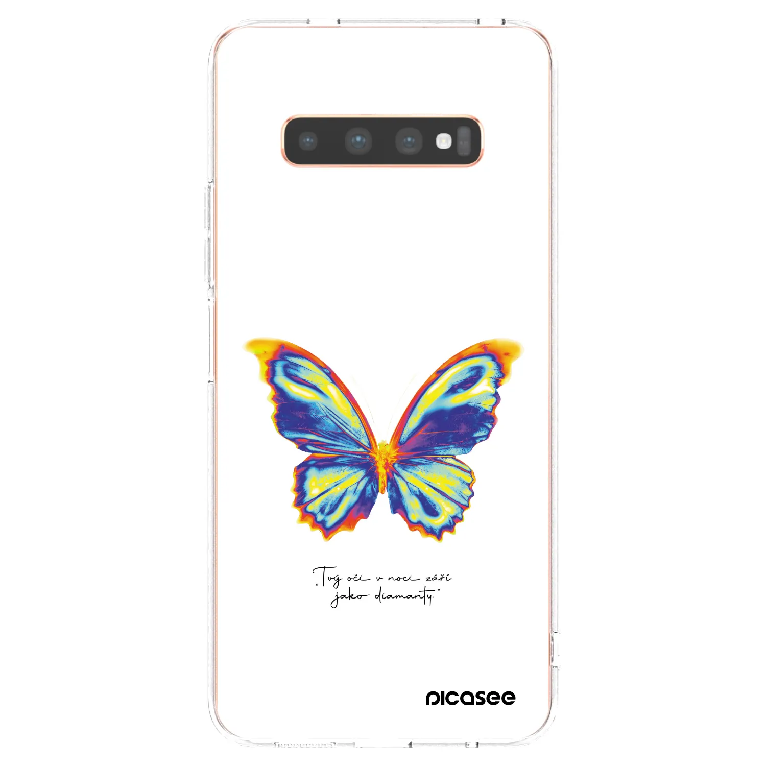 Picasee Samsung Galaxy S10 Plus G975 Hülle - Transparentes Silikon - Diamanty White