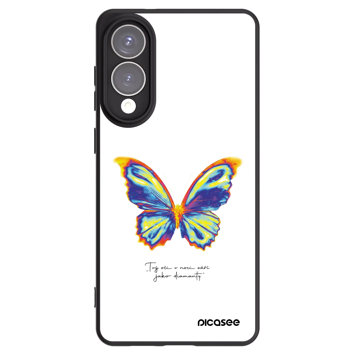 Picasee Samsung Galaxy S25 Edge 5G Hülle - Schwarzes Silikon - Diamanty White