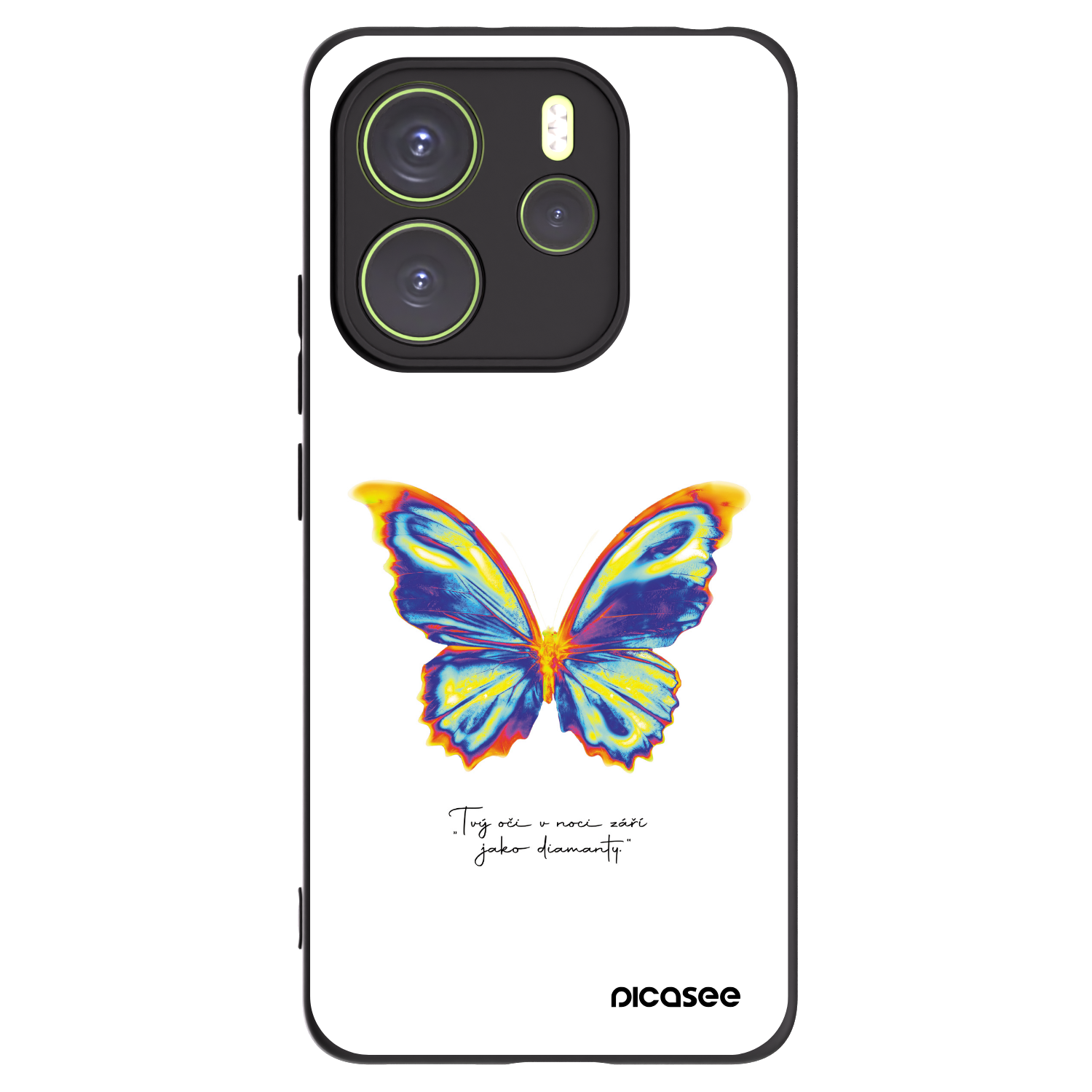 Picasee Xiaomi Redmi Note 14 4G Hülle - Schwarzes Silikon - Diamanty White