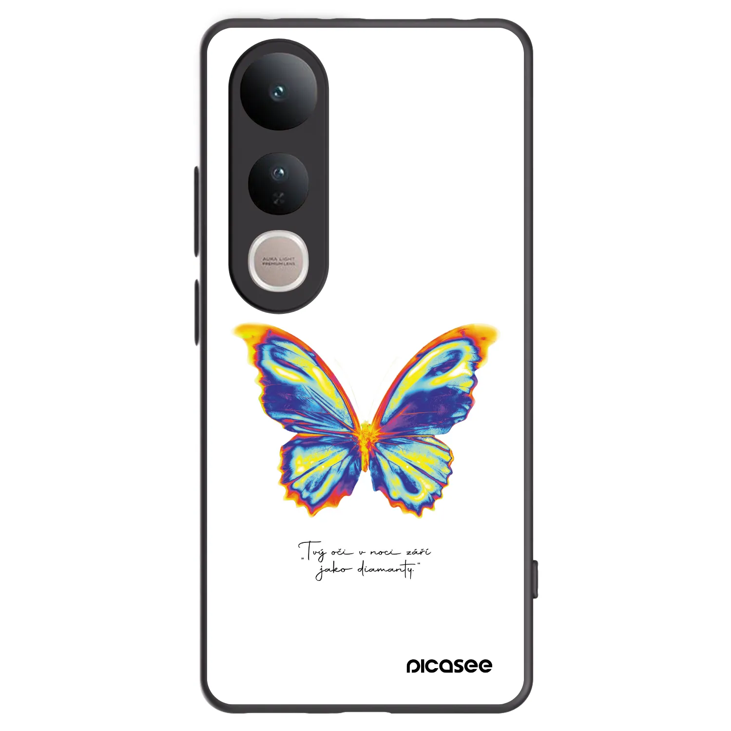 Picasee Vivo V50 Lite 5G Hülle - Schwarzes Silikon - Diamanty White
