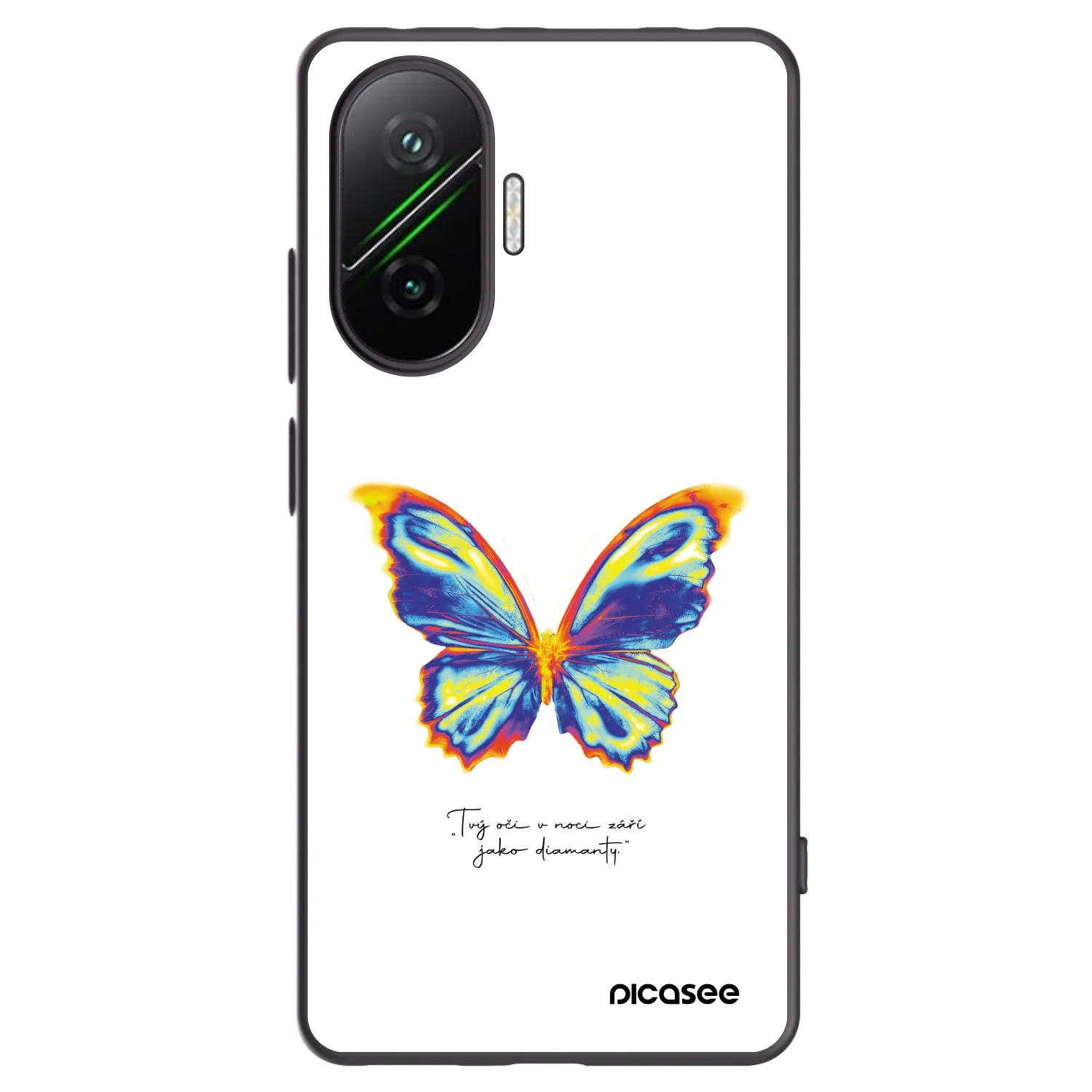 Picasee Xiaomi Poco F7 5G Hülle - Schwarzes Silikon - Diamanty White