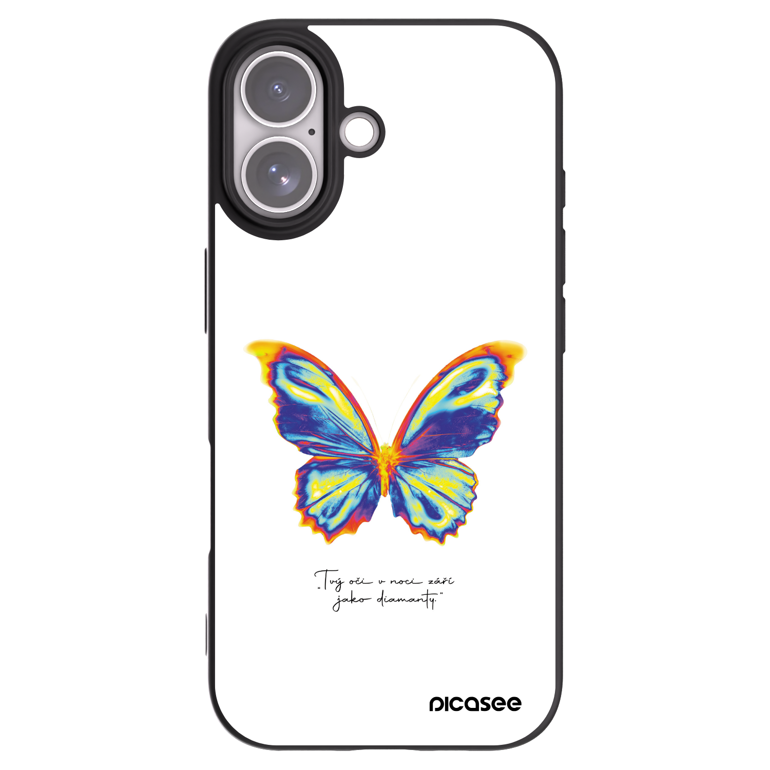 Picasee Apple iPhone 17 Hülle - Schwarzes Silikon - Diamanty White
