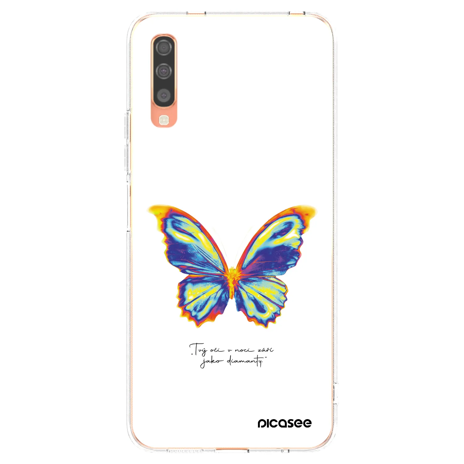 Picasee Samsung Galaxy A70 A705F Hülle - Transparentes Silikon - Diamanty White