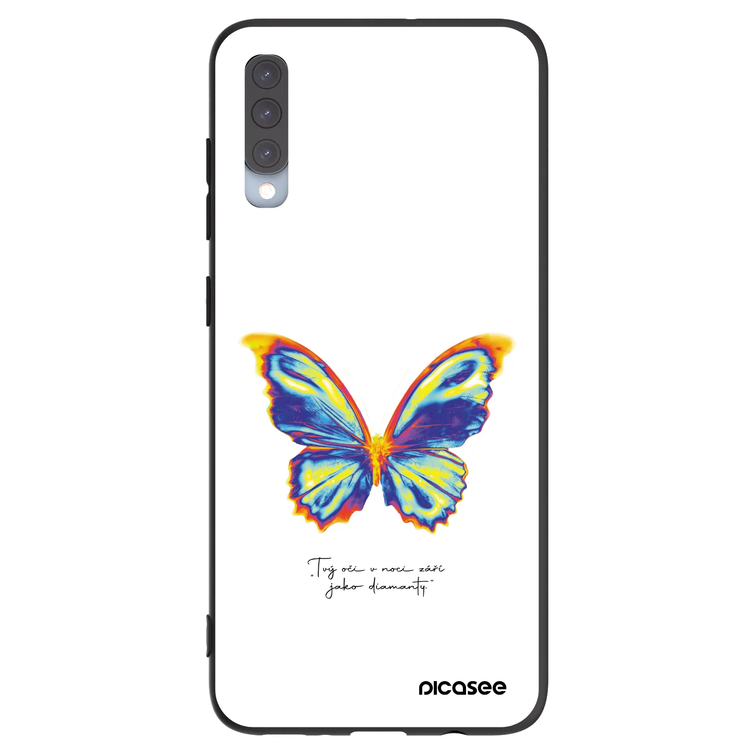 Picasee Samsung Galaxy A70 A705F Hülle - Schwarzes Silikon - Diamanty White