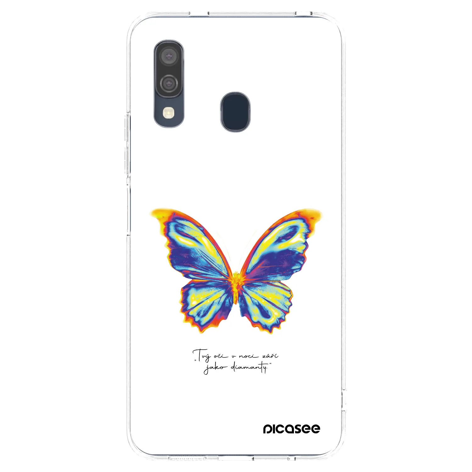 Picasee Samsung Galaxy A40 A405F Hülle - Transparentes Silikon - Diamanty White