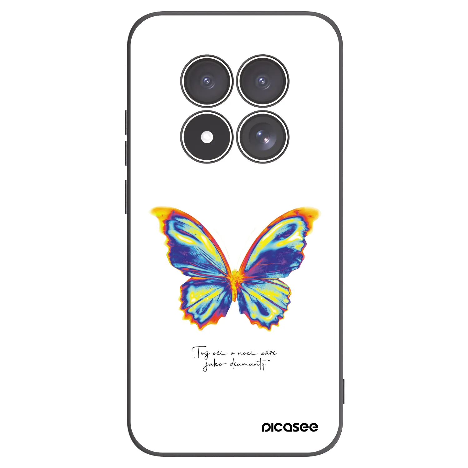 Picasee Xiaomi Redmi Note 15 Pro 4G Hülle - Schwarzes Silikon - Diamanty White