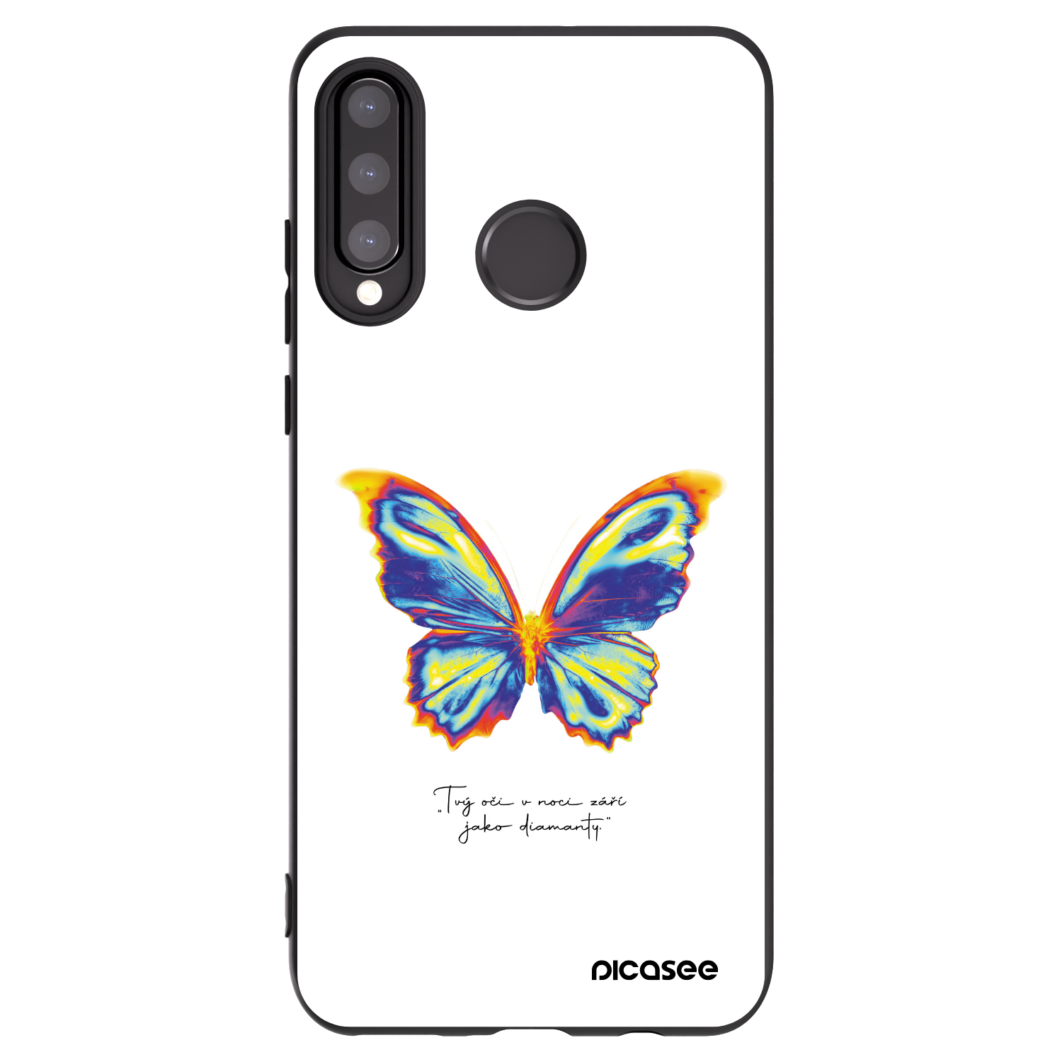 Picasee Huawei P30 Lite Hülle - Schwarzes Silikon - Diamanty White