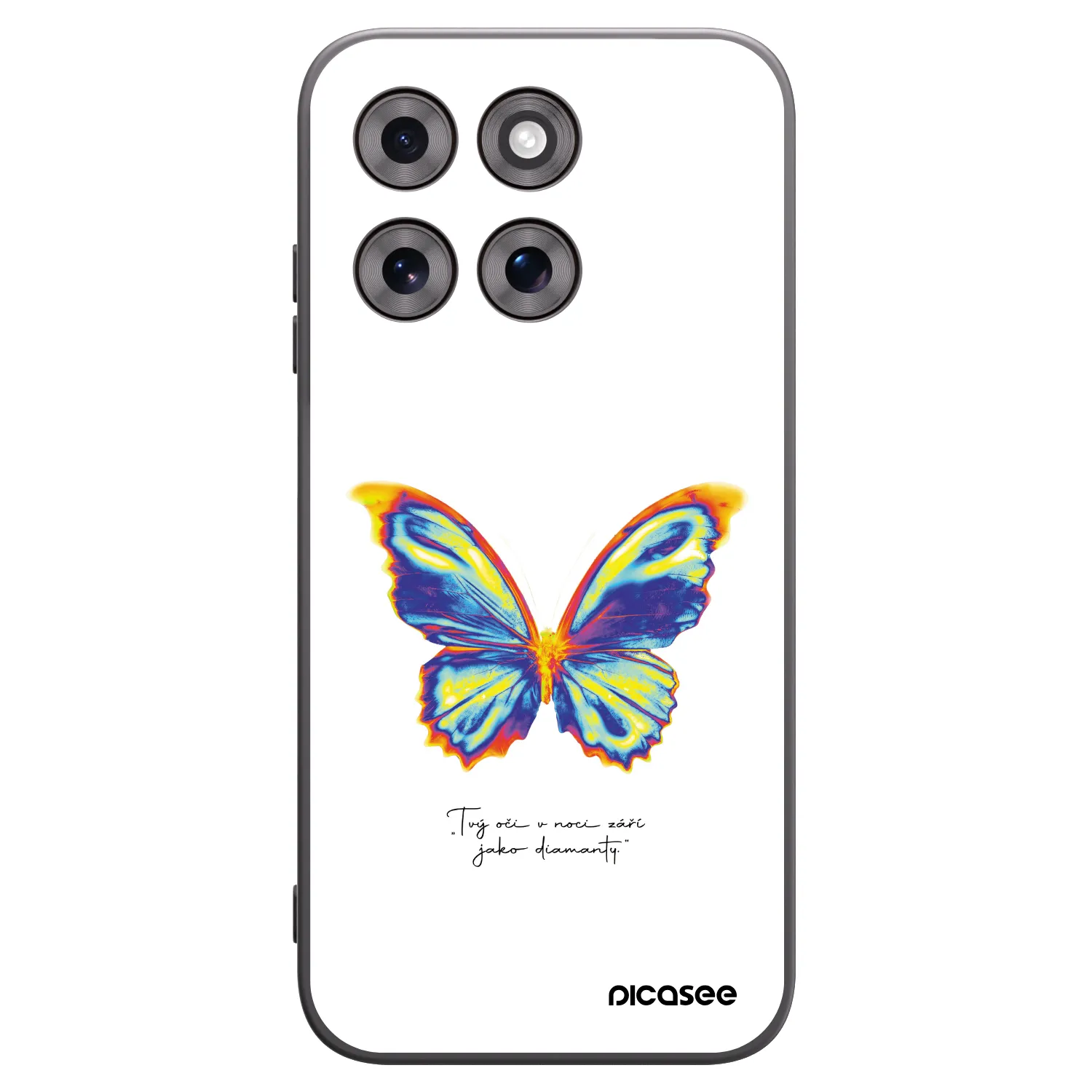 Picasee Motorola Moto G77 Hülle - Schwarzes Silikon - Diamanty White