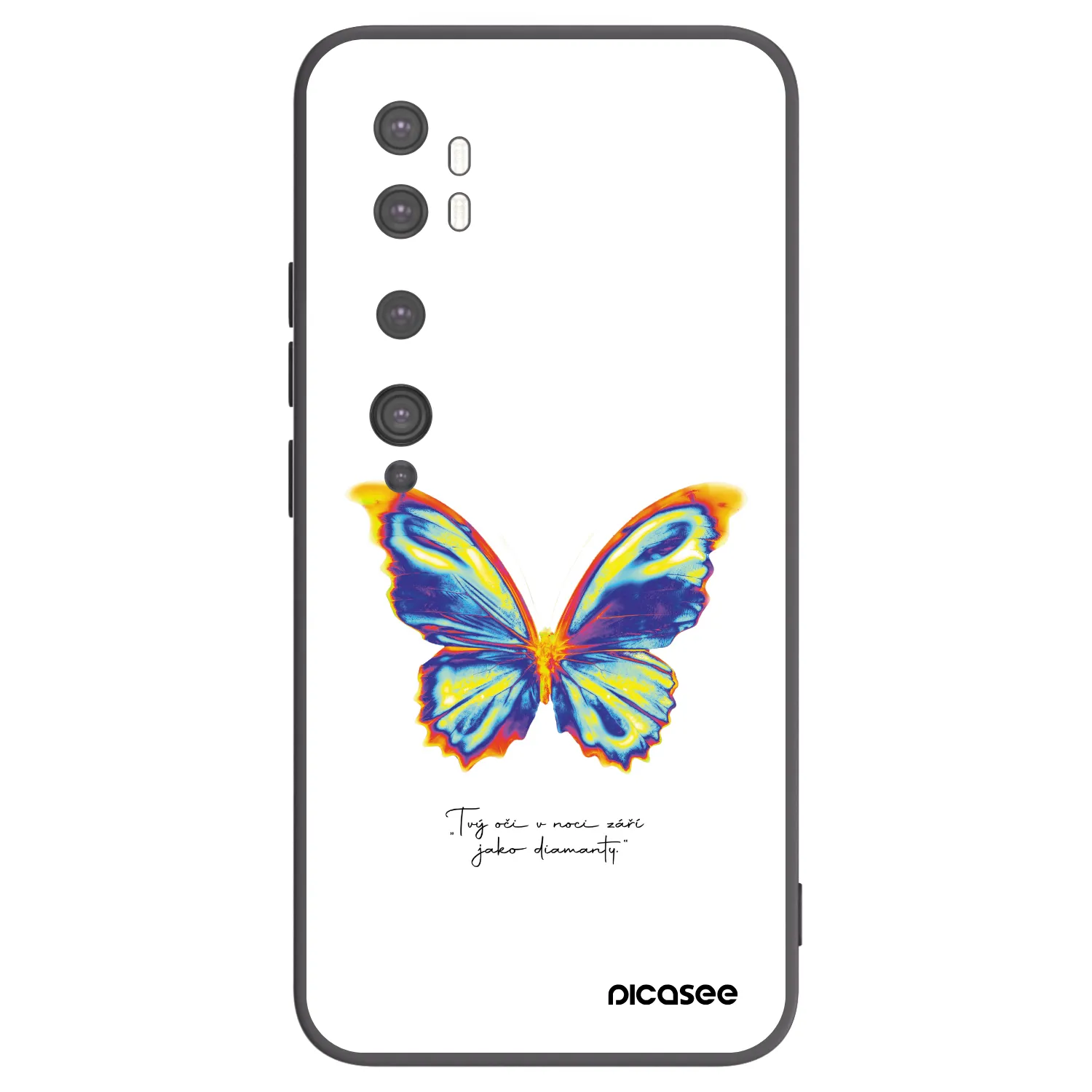 Picasee Xiaomi Mi Note 10 (Pro) Hülle - Schwarzes Silikon - Diamanty White