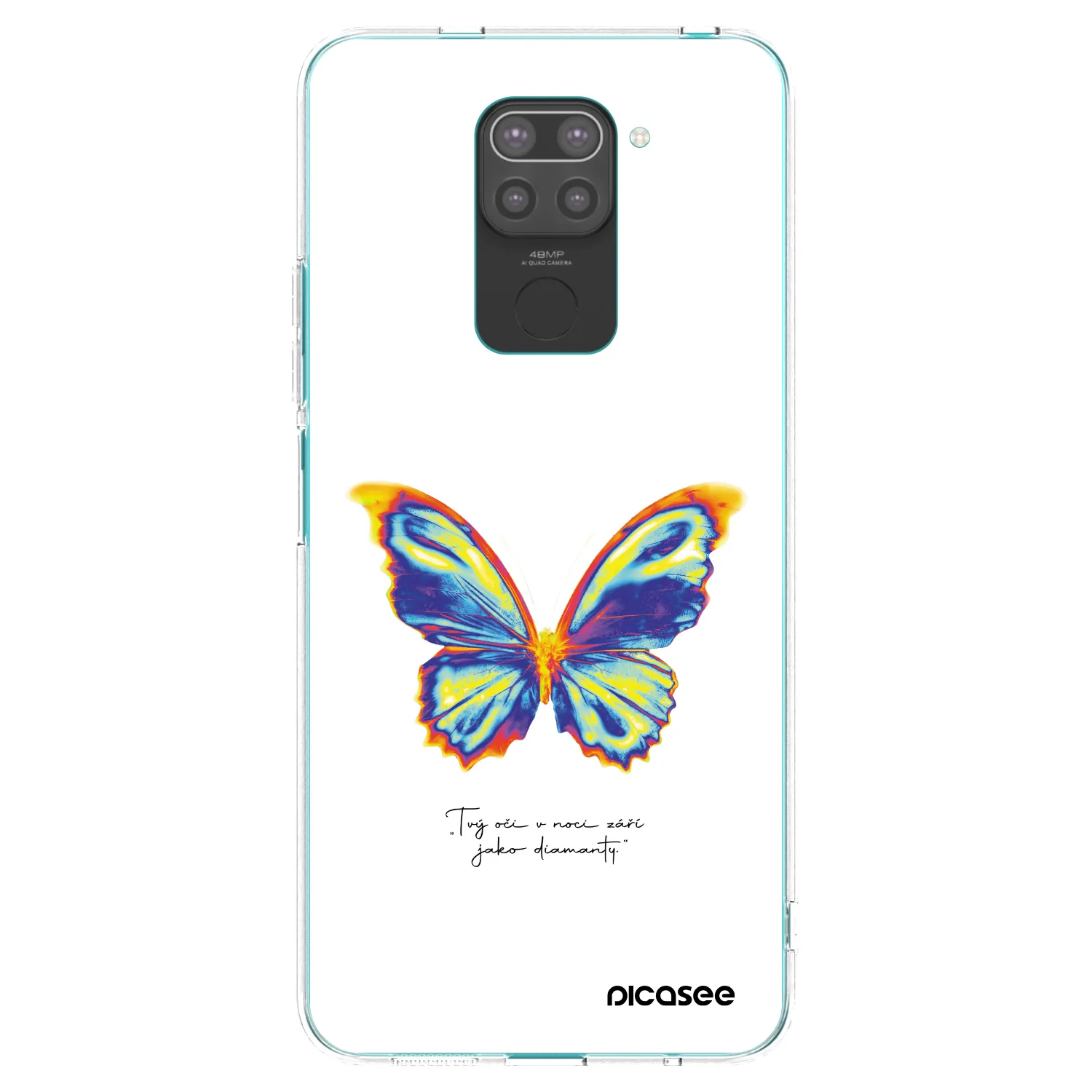 Picasee Xiaomi Redmi Note 9 Hülle - Schwarzes Silikon - Diamanty White