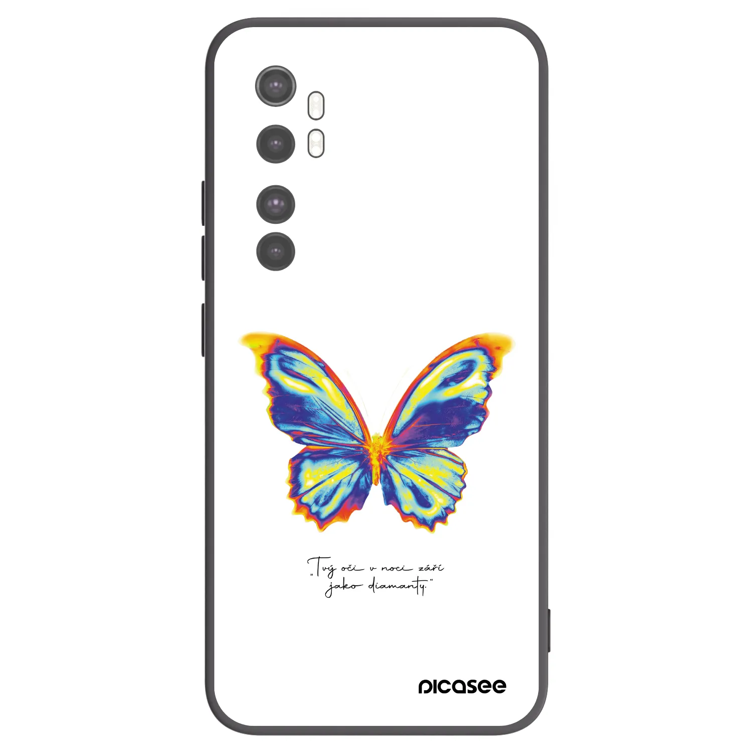 Picasee Xiaomi Mi Note 10 Lite Hülle - Schwarzes Silikon - Diamanty White