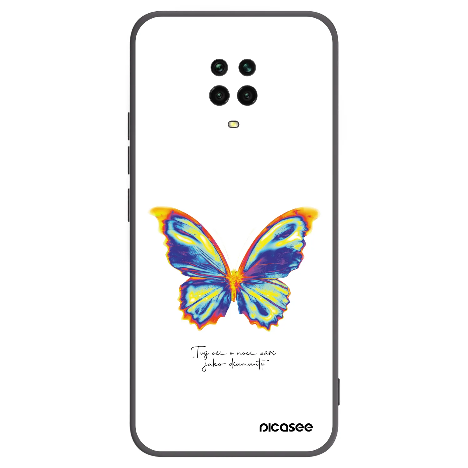 Picasee Xiaomi Redmi Note 9S Hülle - Schwarzes Silikon - Diamanty White
