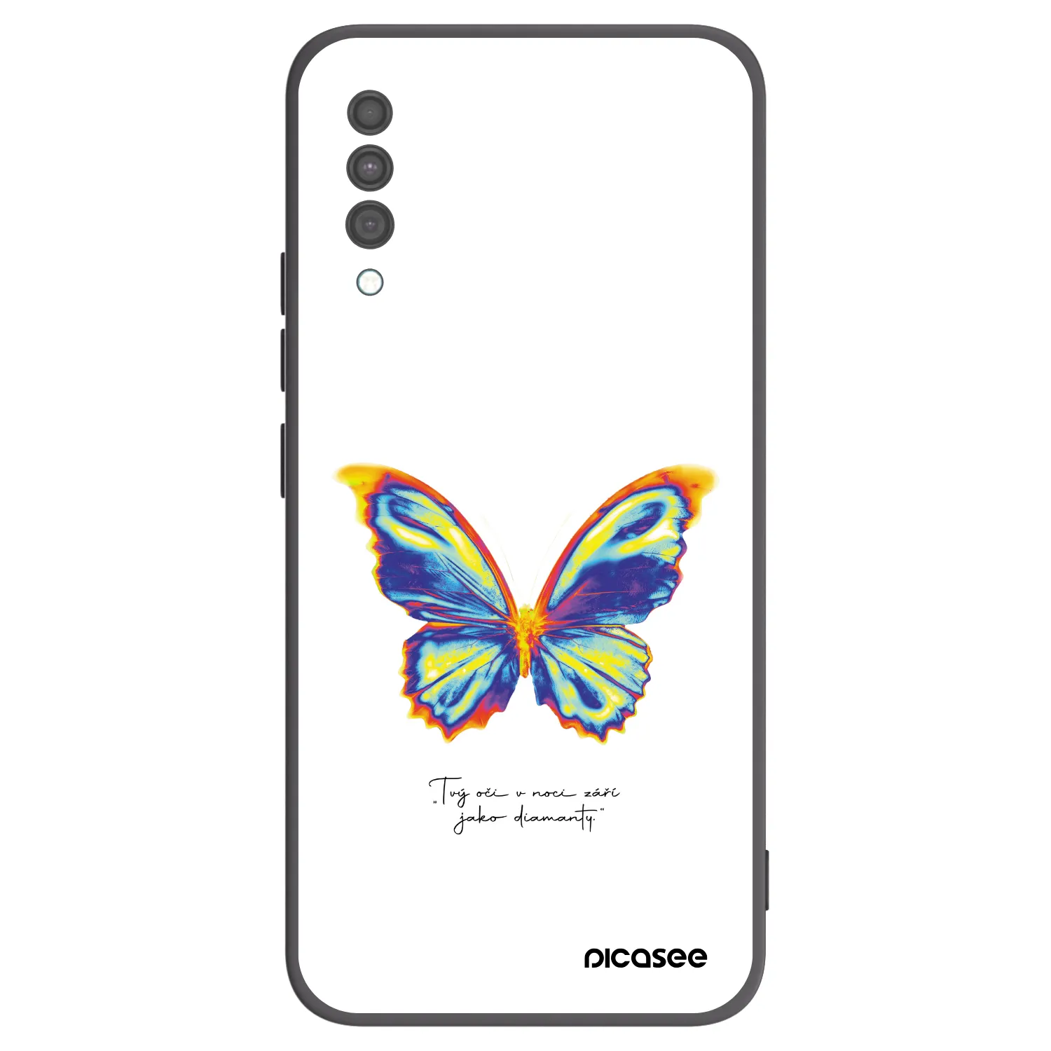Picasee Samsung Galaxy A30s A307F Hülle - Schwarzes Silikon - Diamanty White