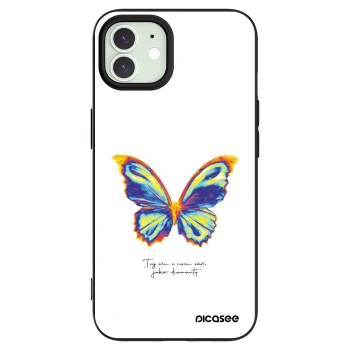 Picasee Apple iPhone 12 Hülle - Schwarzes Silikon - Diamanty White