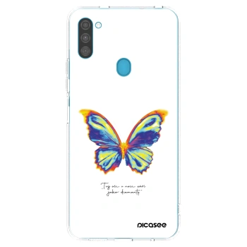 Picasee Samsung Galaxy M11 Hülle - Transparentes Silikon - Diamanty White
