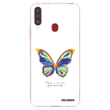 Picasee Samsung Galaxy A20s Hülle - Transparentes Silikon - Diamanty White