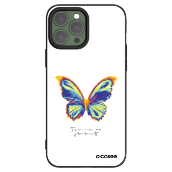 Picasee Apple iPhone 13 Pro Max Hülle - Schwarzes Silikon - Diamanty White
