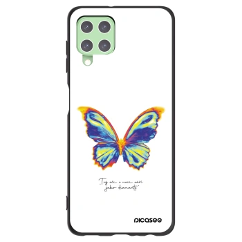 Picasee Samsung Galaxy A22 A225F 4G Hülle - Schwarzes Silikon - Diamanty White