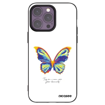 Picasee Apple iPhone 14 Pro Max Hülle - Schwarzes Silikon - Diamanty White