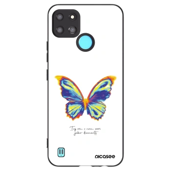 Picasee Realme C21Y Hülle - Schwarzes Silikon - Diamanty White