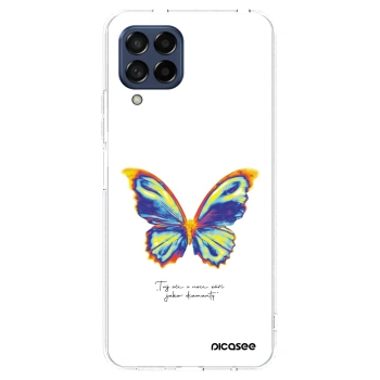 Picasee Samsung Galaxy M53 5G Hülle - Transparentes Silikon - Diamanty White