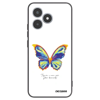 Picasee Realme C53 Hülle - Schwarzes Silikon - Diamanty White