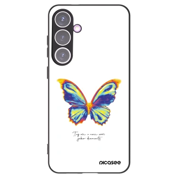 Picasee Samsung Galaxy S24+ S926B 5G Hülle - Schwarzes Silikon - Diamanty White