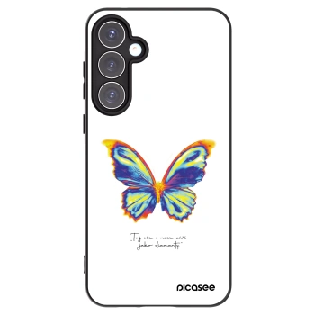 Picasee Samsung Galaxy A55 5G A556B Hülle - Schwarzes Silikon - Diamanty White