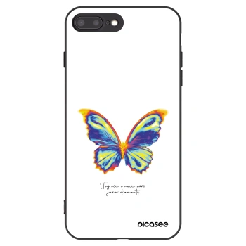 Picasee Apple iPhone 7 Plus Hülle - Schwarzes Silikon - Diamanty White