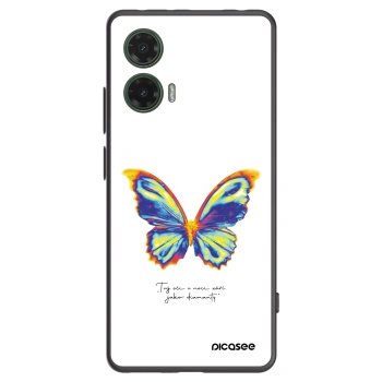 Picasee Motorola Moto G35 5G Hülle - Schwarzes Silikon - Diamanty White