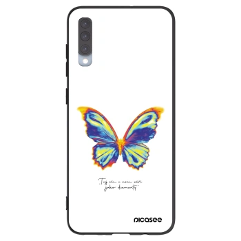 Picasee Samsung Galaxy A70 A705F Hülle - Schwarzes Silikon - Diamanty White