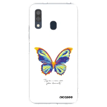Picasee Samsung Galaxy A40 A405F Hülle - Transparentes Silikon - Diamanty White
