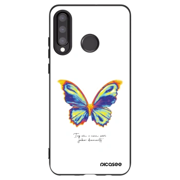 Picasee Huawei P30 Lite Hülle - Schwarzes Silikon - Diamanty White